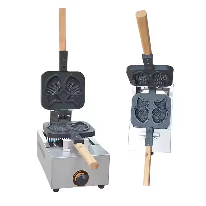 Commercial Snack Machine Gas Taiyaki Pancake Machine Waffle Grill Sandwich Maker for Breakfast Cake