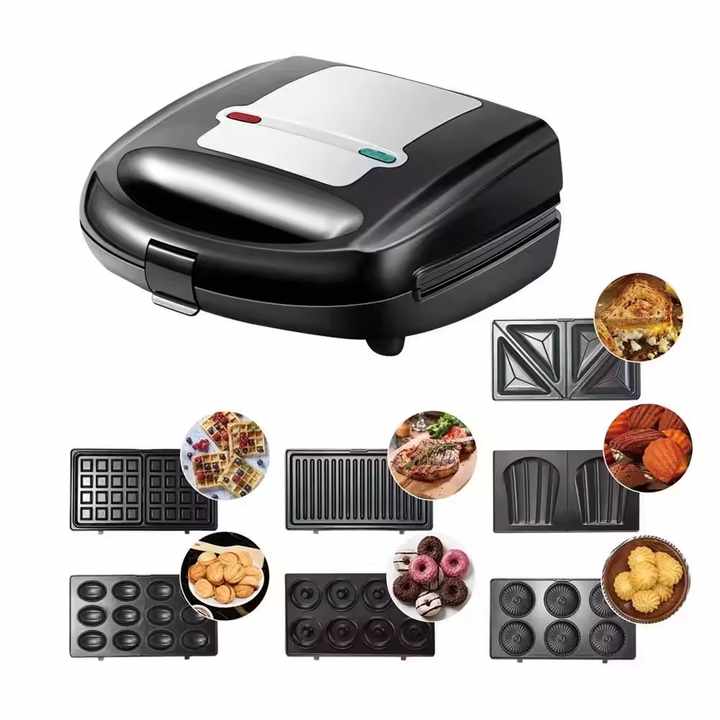 Portable 8 7 6 5 4 3 2 in 1 Non-Stick Home Maker Toaster Breakfast Machine Grill Beach Microwave Frying Pan 7 Slice