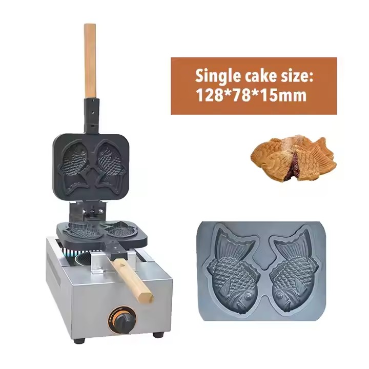 Commercial Snack Machine Gas Taiyaki Pancake Machine Waffle Grill Sandwich Maker for Breakfast Cake