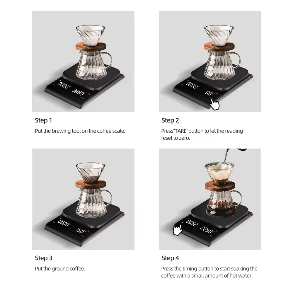 Hot Sale Mini Electric 0.1g Time More Espresso Grinder Drip Bean Weighing Balance Digital Food Kitchen Coffee Scale With Timer