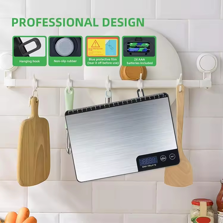 Household LCD Display Stainless Steel Design Baking Cooking Weighing Balance Digital Kitchen Food Weight Scale