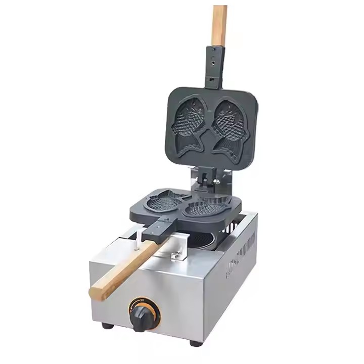 Commercial Snack Machine Gas Taiyaki Pancake Machine Waffle Grill Sandwich Maker for Breakfast Cake