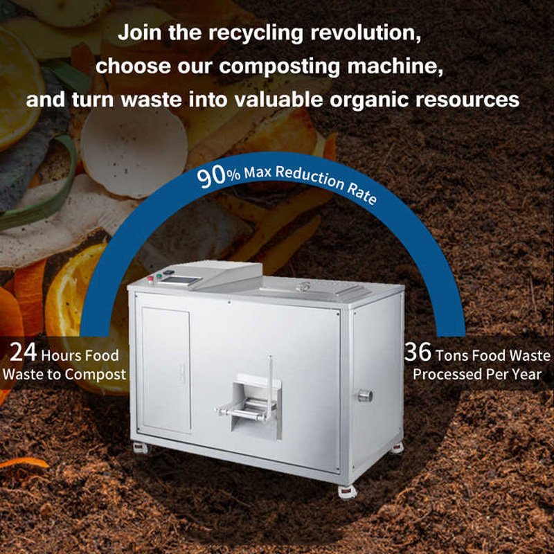 100kg/day Commercial Food Waste Disposer Waste Disposer Food Waste Recycling Machine Composter
