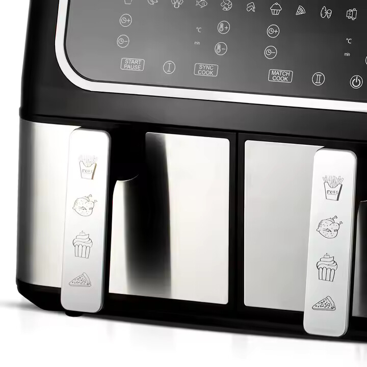 RAF New Arrival 4.5L+4.5L Double Air Deep Fryer Oven Digital Display Smart Air Fryer with Two Independent Basket