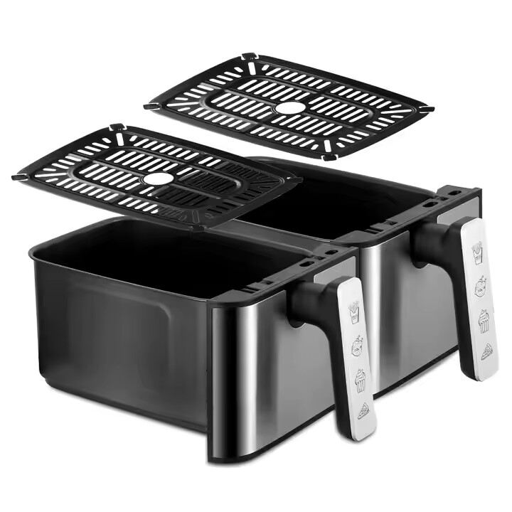 RAF New Arrival 4.5L+4.5L Double Air Deep Fryer Oven Digital Display Smart Air Fryer with Two Independent Basket