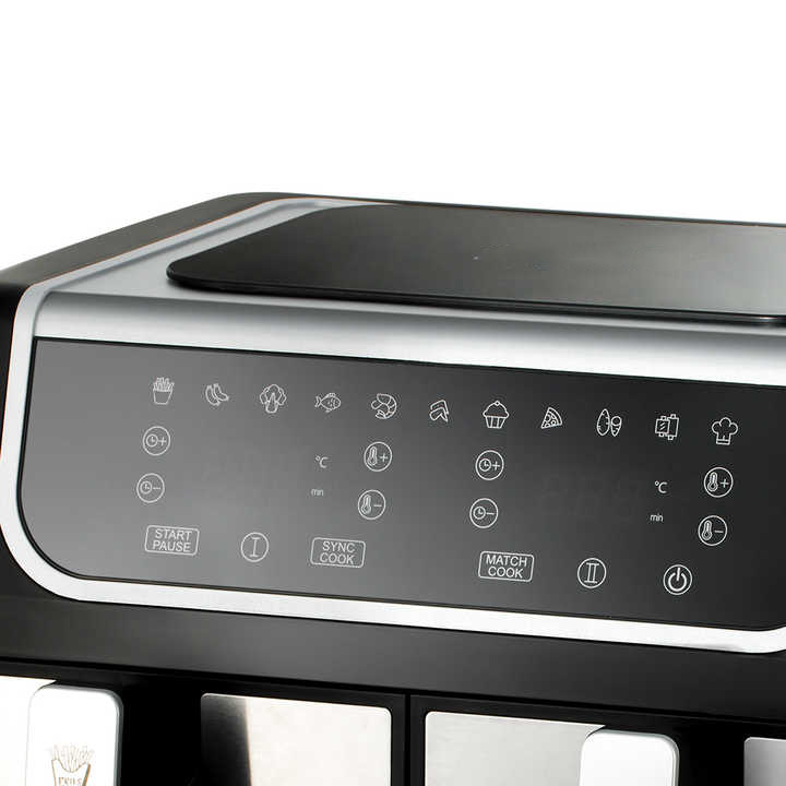 New Arrival 4.5L+4.5L Double Air Deep Fryer Oven Digital Display Smart Air Fryer with Two Independent Basket
