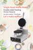 Commercial Waffle Maker Nonstick 1400W Stainless Steel Temperature and Time Control Suitable for Restaurant Bakeries