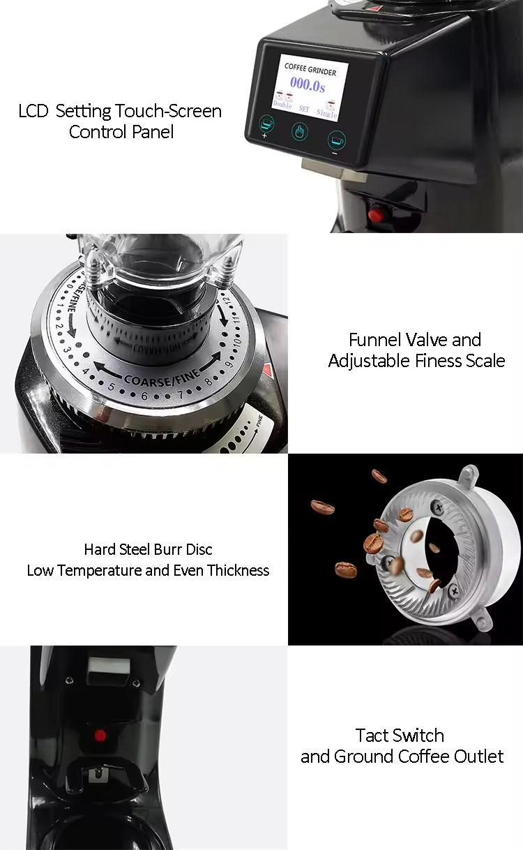 Home Commercial Grinder Mills Machine Powerful 500 G 1 KG Black Flat Blade Alloy Coffee Bean Grinder Electric Cheap Price