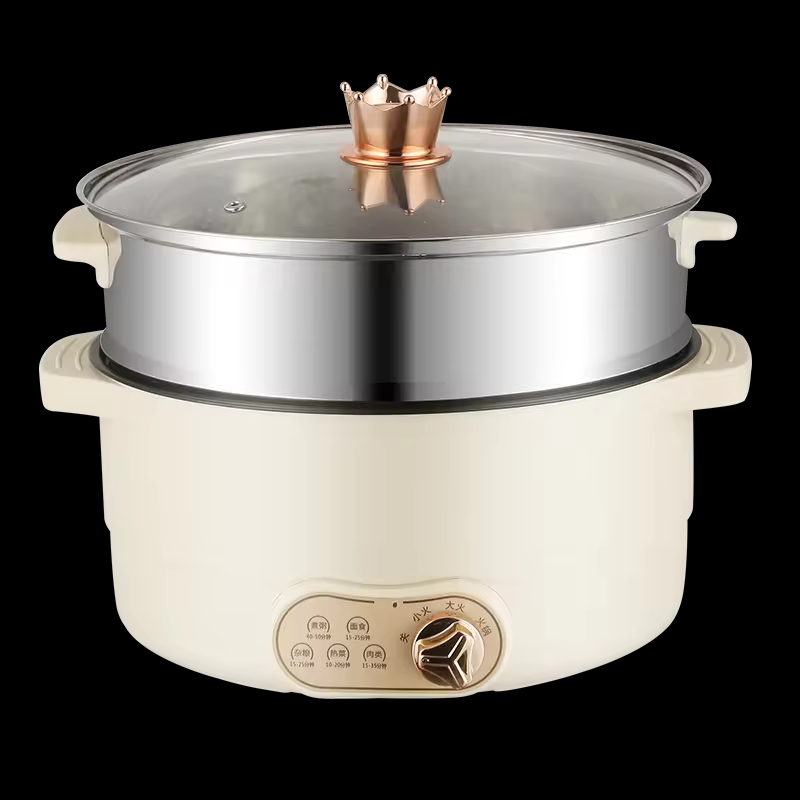 New Design 2 Controller 220v 1600w Fast Working Pottery Crystal Inner Pot Kitchem 2 Compartment Electric Cooker Hot Pot