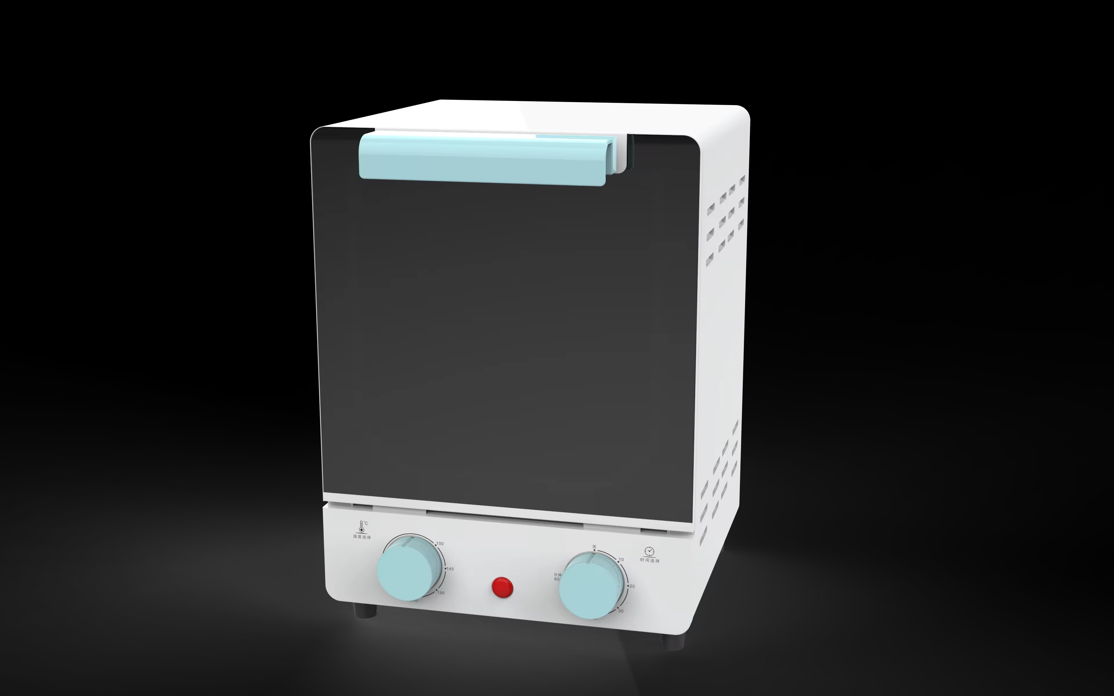 10L/12L Capacity Air Fryer Toaster Oven Mirror Glass Door Wood Grain Details Digital Control Multifunctional 800W Household