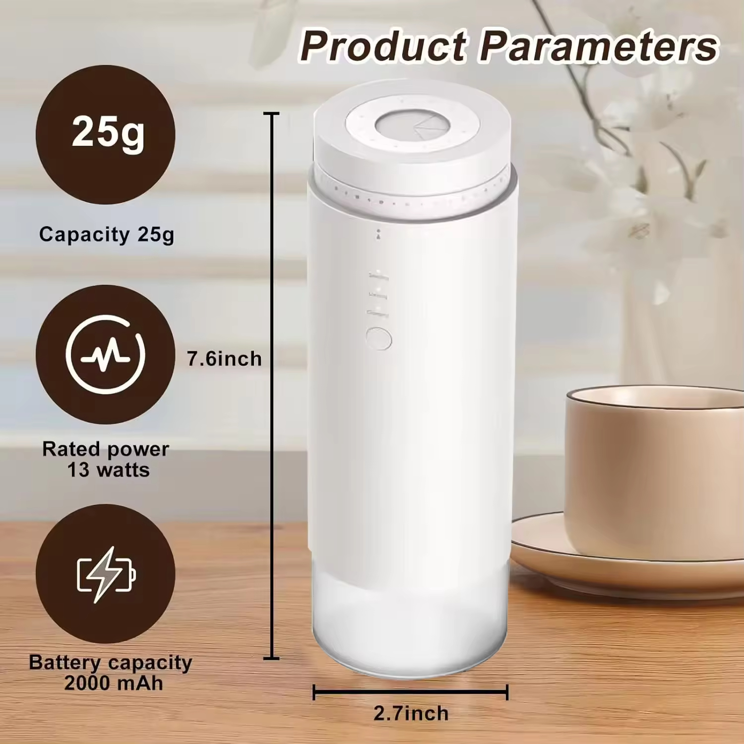 A Portable Steel Core Coffee Grinder with the Fastest Grinding Speed