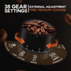 Smart Mini SS Core Coffee Grinder 38 Levels Adjustment High Performance Rechargeable Electric Burr Coffee Grinder for Travel