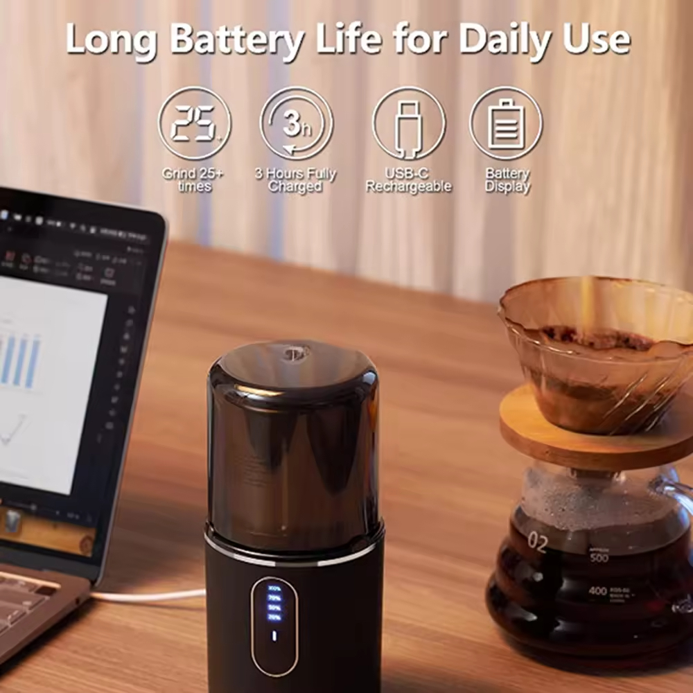 New Mini Portable OEM ODM Coffee Grinder USB Rechargeable Electric Coffee Grinder Cordless Blender Grinder for Coffee Beans