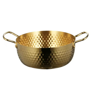 Hammer Pattern Stainless Steel Home Use Gas Induction Seafood Ramen Noodles Cooking Pot Double Ear Casserole Cookware Set