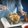 Hammer Pattern Stainless Steel Home Use Gas Induction Seafood Ramen Noodles Cooking Pot Double Ear Casserole Cookware Set