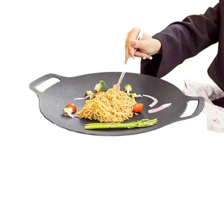 Thickened Maifan Stone BBQ Grill Pan Non-Stick Steak & Korean BBQ Works on Induction/Gas Stoves Indoor/Outdoor