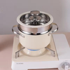 Multipurpose Korean Style Double Layer Ceramic Coating Colored Household Kitchen Stainless Steel Steamer Cook Pot Cookware