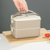 Double Layer 2 Compartments 1600ml Soft Silicon Handle No Leak Seal Buckle Insulated Heat Hot Bento Lunch Box