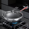 Custom Great Quality Anti Scalding Handle Stainless Steel 316 Double Honeycomb Fast Induction Non Stick Pattern Frying Wok Pan