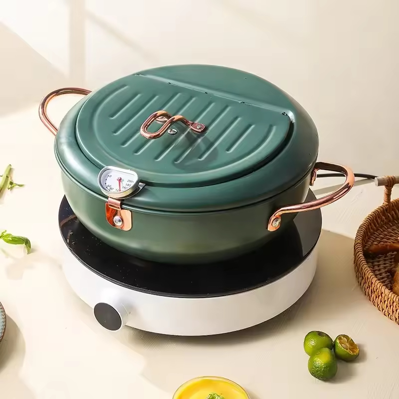 Customized Japanese Stainless Steel 201 and SUS304 French Fries Chicken Deep Tempura Frying Cooking Pot Fryer Pot