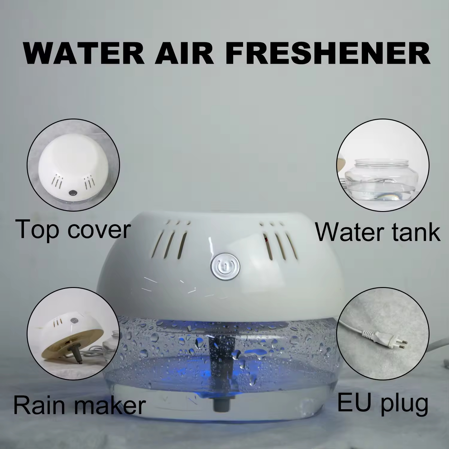 800ml Electric Portable Air Purifier Aromatherapy Customizable Humidifier Air Freshener Water Base No Mist Household Garage EU