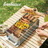 Custom Brand Family Party Enlarge Galvanized Tote Bag Portable Folding Outdoor Camping Barbecue Bbq Grill Mesh Net Rack