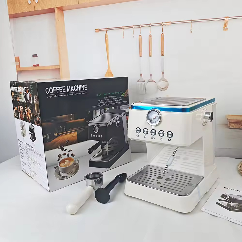 Modern Coffee Brewing Machine OEM Table Barista Coffee Espresso Machine Double Boiler Semi-Automatic Coffee Maker for Restaurant