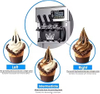 18L/H Commercial Soft Ice Cream Machine 20 Cups Continuous 1200W LED Display 3 Flavors