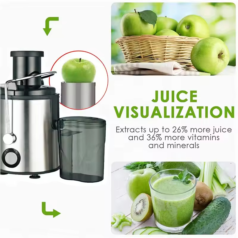 Most Popular Automatic Household Slow Juicer Blender Stainless Steel Juicer Vegetables & Fruits Extractor Cold Press Juicer