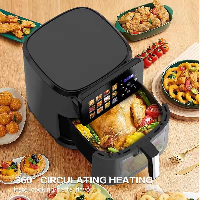 Modern Large 10L Electric LED/LCD Display WiFi Digital Energy Saving Air Fryer & Grill 2-in-1 Baking Machine for Household Use