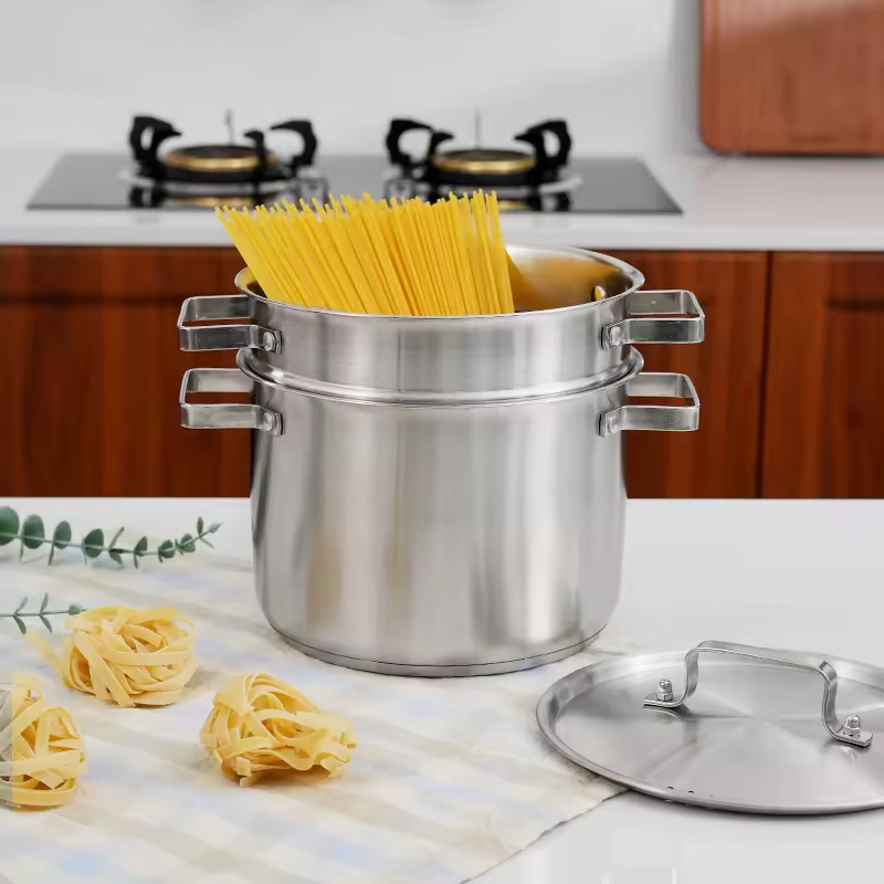 Professional Stainless Steel Pasta & Stock Pot with Lid/Colander Large Induction Ready for Commercial & Home Kitchen Use