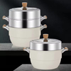 3 Layer Stainless Steel 304 Large Capacity Heatproof Handle Fast Work Dumpling Seafood Big Cookware Steamer Pot Set for Cooking