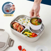 Custom Wholesale 1500ml 4 Division Stainless Steel 304 School Office No Leak Soup Bowl Kids Adults Bento Lunch Box