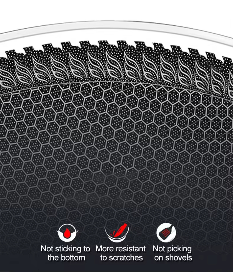 Custom Great Quality Anti Scalding Handle Stainless Steel 316 Double Honeycomb Fast Induction Non Stick Pattern Frying Wok Pan