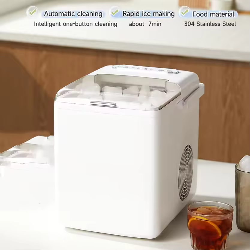 70pcs Ice Cube Large Capacity Electric Ice Makers 12kg Compact Countertop Ice Cube Maker Ice Machine.