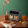Smart Modern Household Multifunctional Electric LCD Display Baking Plastic 8L Double Basket Air Fryer Oven with French Style