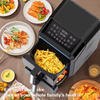 Double 2-Basket 9L Modern Air Fryer Electric Plastic Square LED Baking Non-Stick Easy Clean Visible Window Cook Household Use