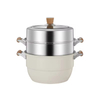 3 Layer Stainless Steel 304 Large Capacity Heatproof Handle Fast Work Dumpling Seafood Big Cookware Steamer Pot Set for Cooking