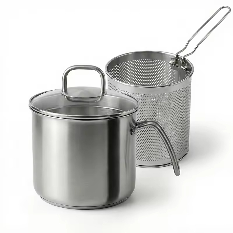 Korean Hot Selling Multipurpose Stainless Steel 304 One Handle Portable 2.8L 0.6mm Thick Camping Milk Pan Cooking Home Cooking