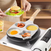 Modern Non-stick Aluminum Square Star Hole Egg Frying Pan 4-Hole Wood Handle 1L Capacity Eco-Friendly Cooking Accessory