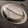 3 Compartments Stainless Steel 304 Oval Retro Style Restaurant Hotel Teatime Camping Food Noodles Pasta Snack Dishes Plates