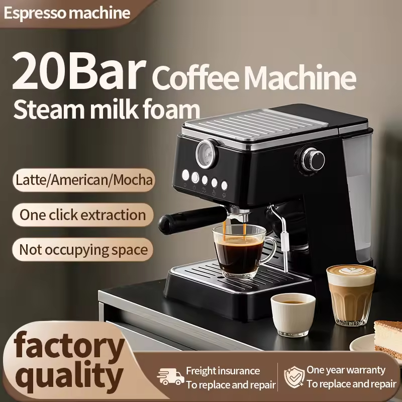 Modern Coffee Brewing Machine OEM Table Barista Coffee Espresso Machine Double Boiler Semi-Automatic Coffee Maker for Restaurant