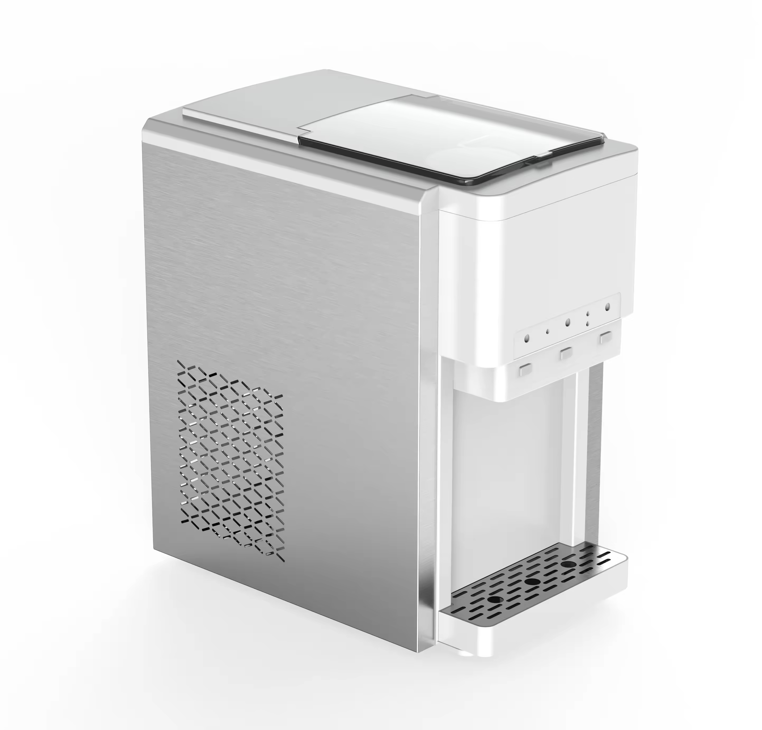 Stainless Steel+ABS Ice Maker Machine 25kg Commercial Cube Ice Machine Portable Ice Maker