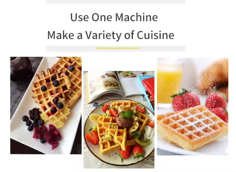 Commercial Double-Head Waffle Maker Oven Electric Belgian Waffle Specialized Snack Bar Non-Stick Coating Household Use US Plug