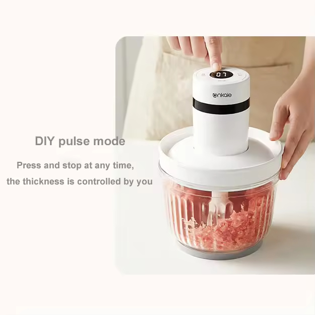 Household Multi-Function Glass Housing Electric Meat Grinder 4 Speeds Low-Noise Easy Operate Safe High-Capacity Grinding.