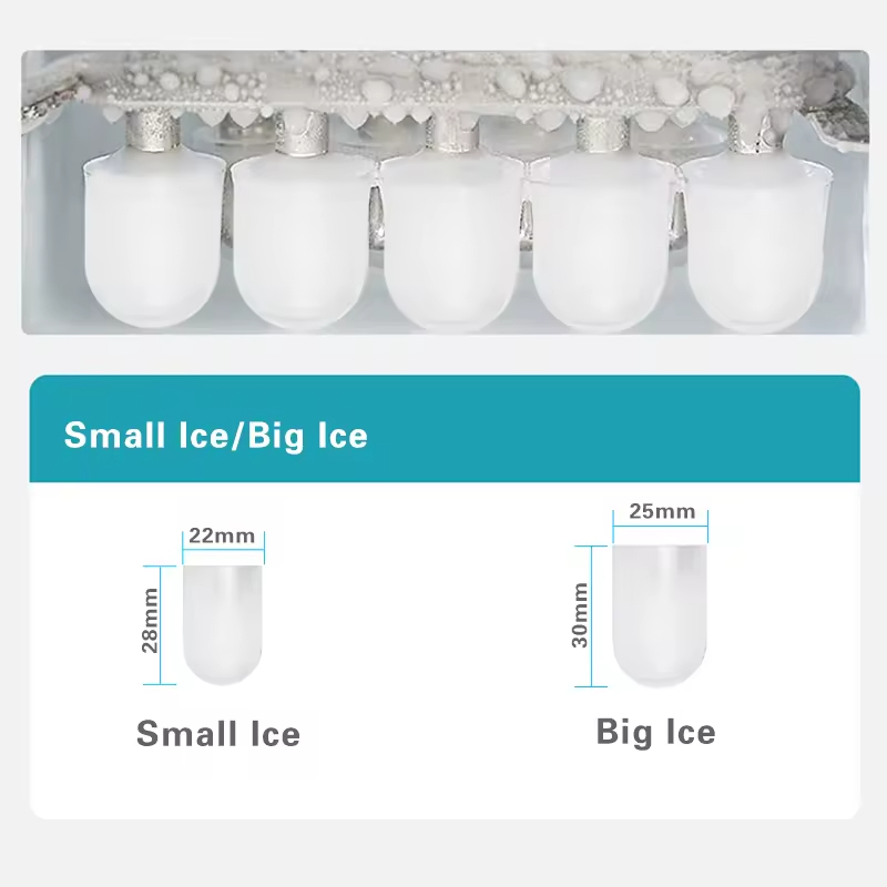 Factory Price Portable Stainless Steel Electric Ice Maker First Ice 8 Minutes 26 Pounds Home Hotel Car Use Bullet Shaped Cube
