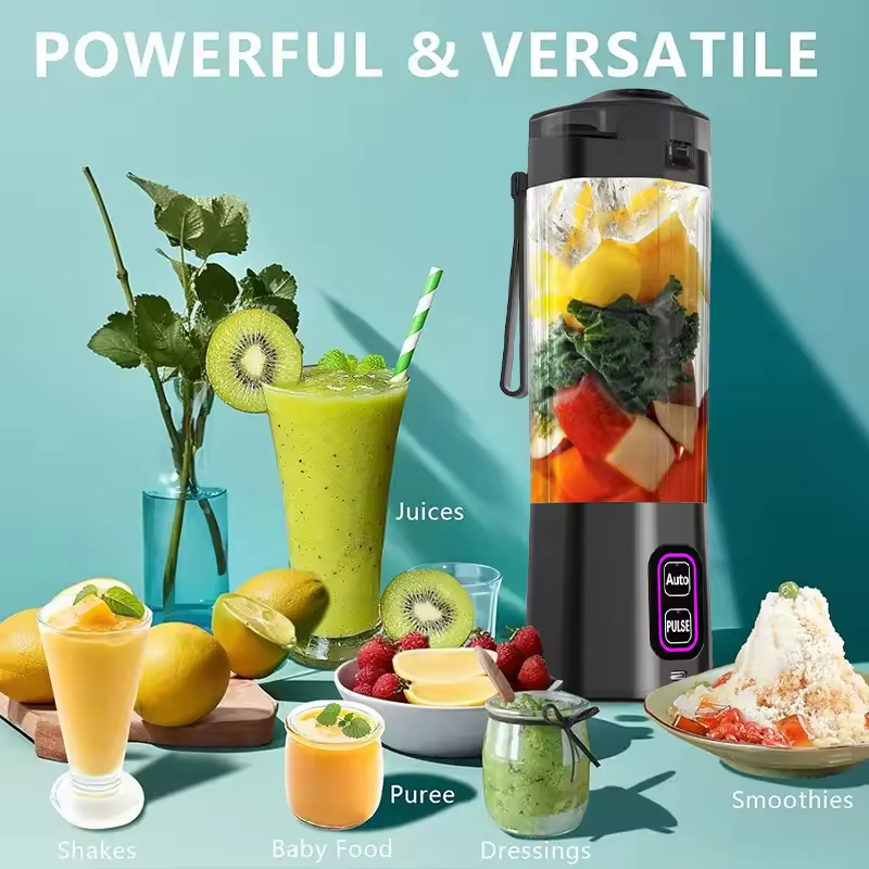 24 Oz 6000mah Shakes Automatic + New Pulse Function Type Juice Cup Rechargeable Portable Blender