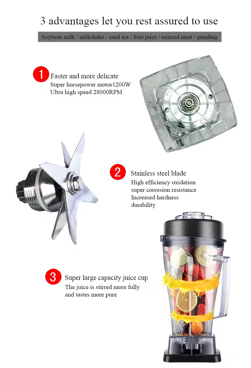 110V/220V Automatic Ice Crusher and Mixer Blender Household and Hotel Use for Cocktails and Juices