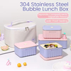 Custom Color Cheese 2 Size Microwave Heatable No Leak Stripe Thermal Bag Stainless Steel Adult Food Storage Bento Lunch Box Set