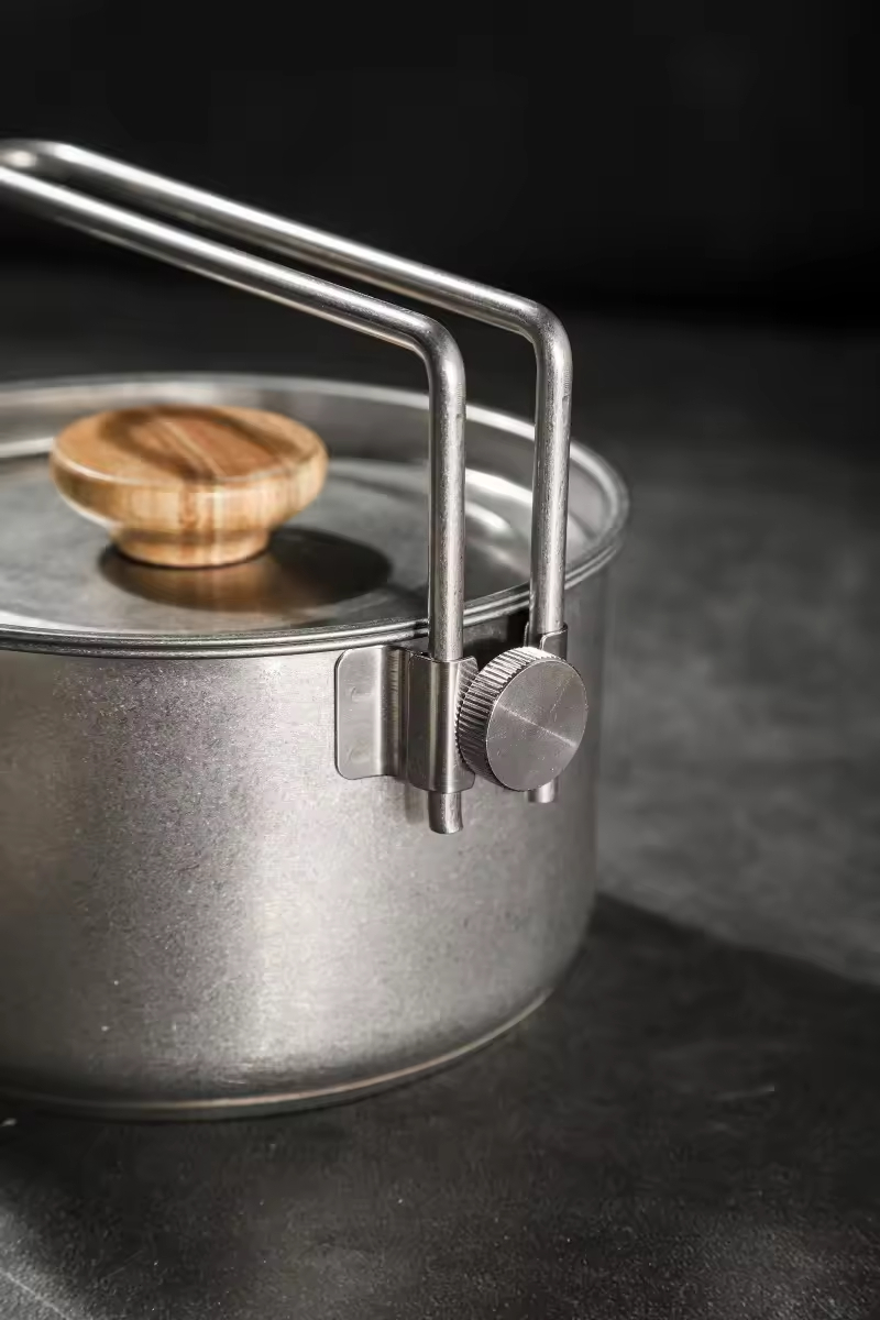 Creative Special Design Portable 800ml Upgrade Quality 1.2L Stainless Steel 304 Handle Foldable Folding Kettle Pot Water Kettles